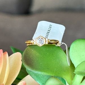 Anthropologie Hexagonal Crystal Ring Set✨